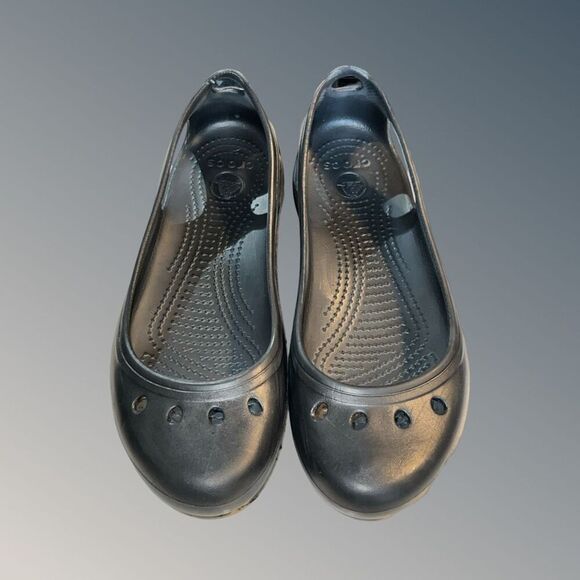Crocs Kadee Black Ballet Flats Comfort Shoes Slingback Size 8 - Picture 2 of 7